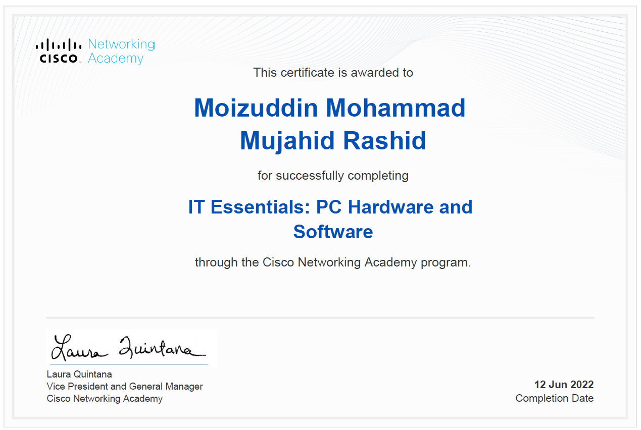 IT Essentials Certificate